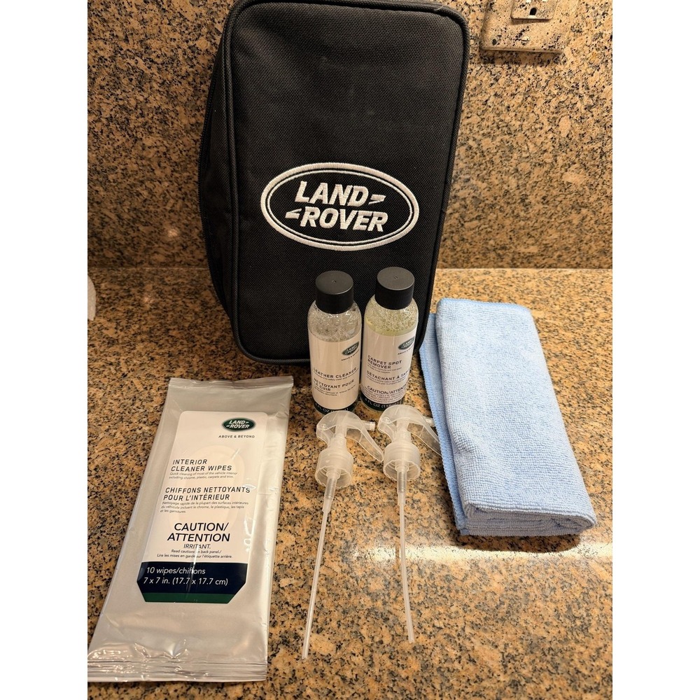 Land Rover Black Interior Car Care Kit Leather Cleaner Carpet Wipes Set New
